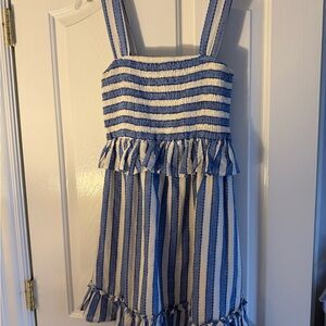 TCEC Blue and White Striped Sundress
